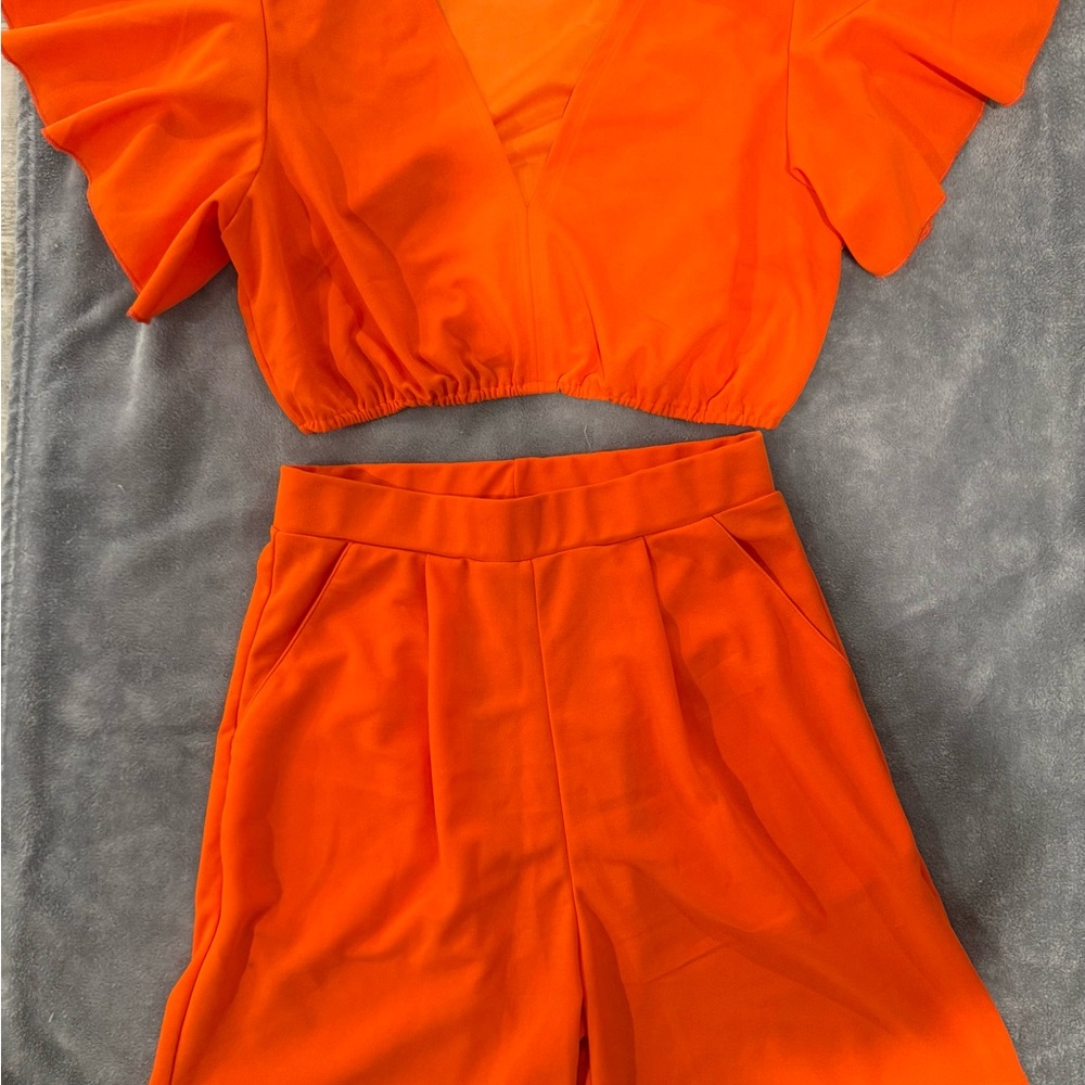 Vibrant Orange Two-Piece Set